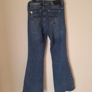 Studio F Bardot Style Women's Blue Flare Jeans SZ 8